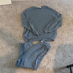 Free People Blue Sweater Set